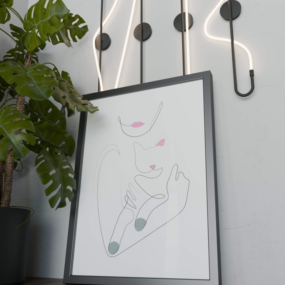 Sıcak Sarılma Minimalist Tablo